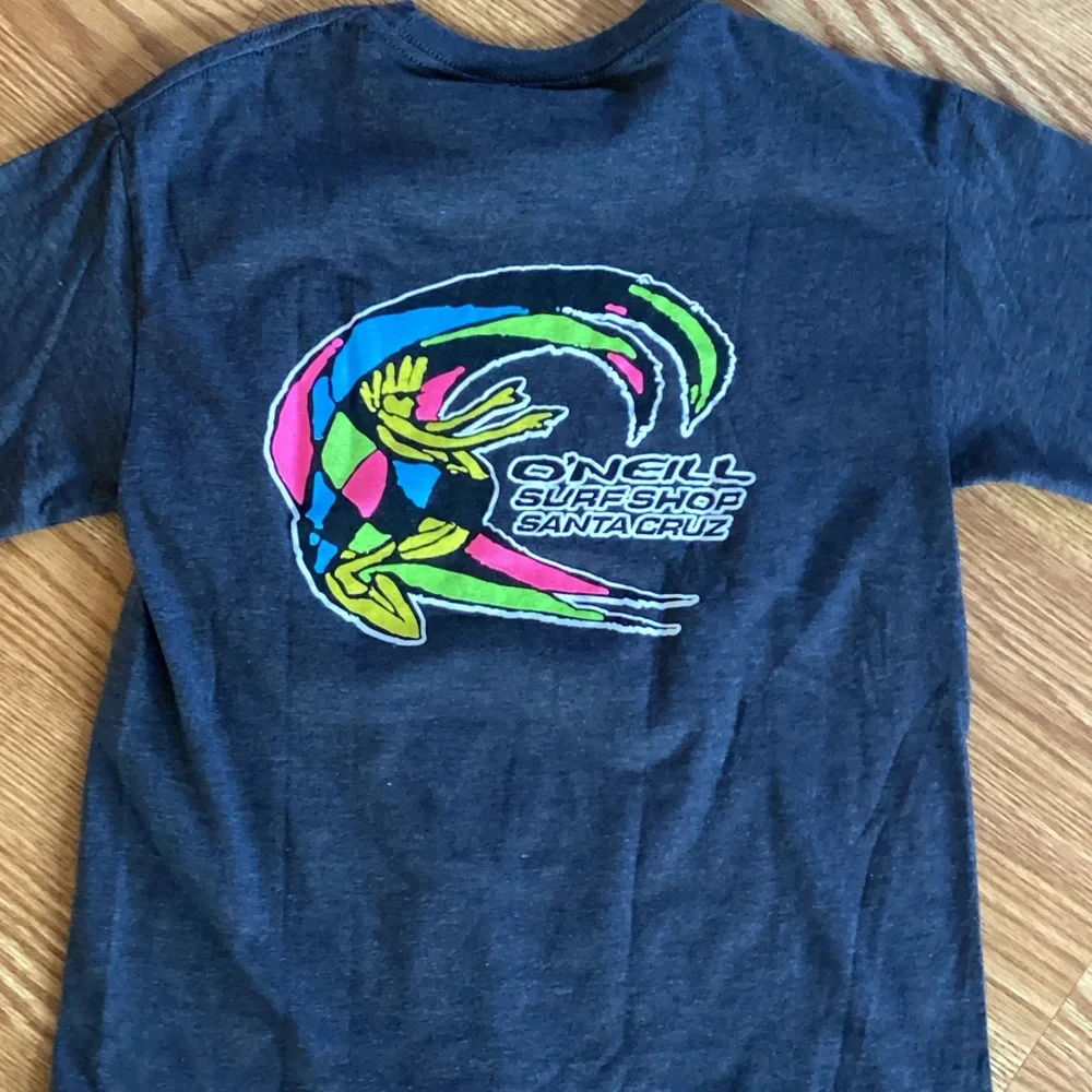 O'Neill Dark Gray Tee with Colorful Surf Graphic